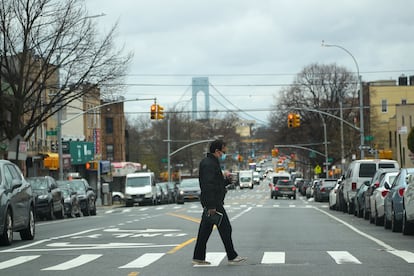 Imagen tomada en Brooklyn durante la pandemia en marzo de 2020. 