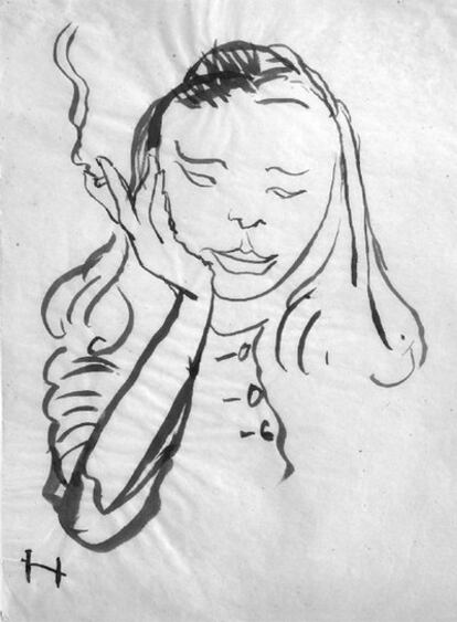 <i>Portrait de Nicole à la cigarette </i>(1947), de Apel·les Fenosa.