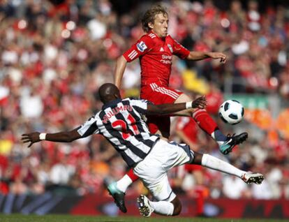 Encuentro de la Premier League británica, entre el Liverpool y el West Bromwich Albion.