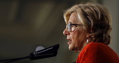 La alcaldesa de Madrid, Manuela Carmena, el pasado lunes.