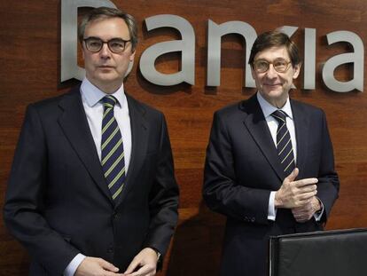 Jos&eacute; Ignacio Goirigolzarri (d) y Jos&eacute; Sevilla, presidente y consejero delegado de Bankia, respectivamente.