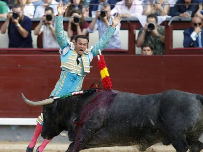 Antonio Ferrera, en su comparecencia el pasado 9 de junio en la feria de San Isidro. 