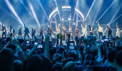 Los concursantes de 'OT 2017' durante un concierto en el Palau Sant Jordi en marzo de 2018.