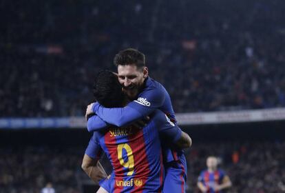 Messi celebrando un gol. 