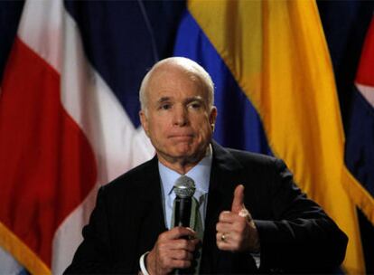 John McCain, en un momento del mitin ofrecido por el candidato republicano en Miami