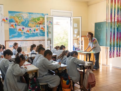 Alumnos de escuela concertada de Barcelona, en una imagen de archivo.