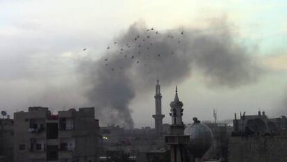 Una de las instant&aacute;neas tomadas por Nassouh Zagholouleh desde un tejado de Damasco.