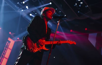 Bruno Mars, durante su actuación en Madrid.