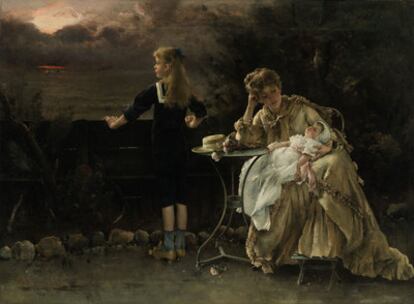 'Mere et ses enfants', obra del pintor belga Alfred Stevens