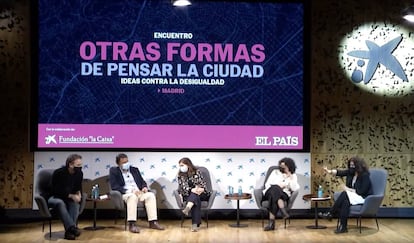Imatge d'un acte del fòrum de EL PAÍS per debatre sobre els reptes de les ciutats, a Madrid.