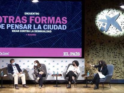 Imatge d'un acte del fòrum de EL PAÍS per debatre sobre els reptes de les ciutats, a Madrid.