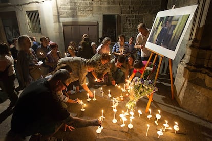 Homenaje en Barcelona al poeta Salvador Iborra pocos días después de su asesinato.