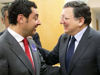 Juan Manuel Moreno con José Manuel Durao Barroso hoy en Bruselas.