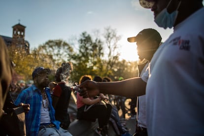 Celebraciones por el Día de la Marihuana el 20 de abril de 2021.