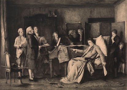 'Los últimos momentos de Mozart' (1884-85), cuadro de Mihály Munkácsy.