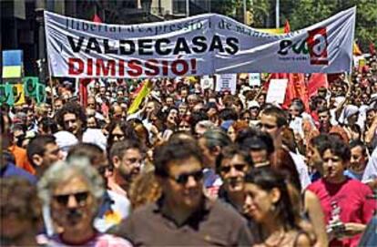 Imagen de la manifestación de ayer contra el abuso policial en la marcha antiglobalización.