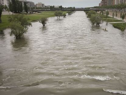 El Segre, afluente del Ebro, a su paso por Lleida. 