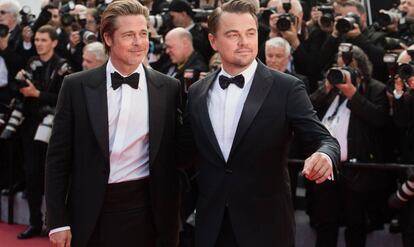 Brad Pitt y Leonardo DiCaprio, en el Festival de Cannes, el pasado martes.