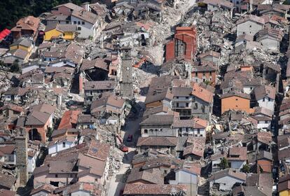 Casas malmeses a Amatrice, Itàlia, l'1 de setembre de 2016.