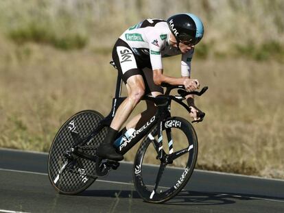 Froome durante la contrarreloj. 