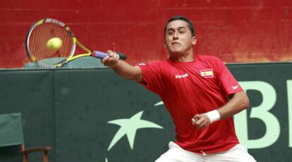 Nicolás Almagro, durante el partido ante Wawrinka.