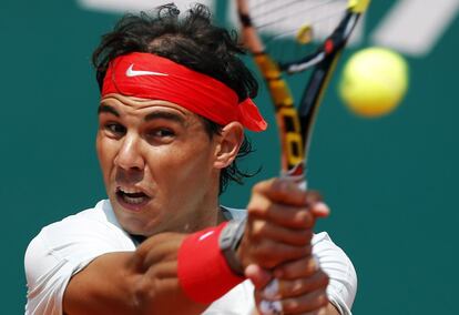 Nadal en acción ante el australiano Marinko Matosevic.