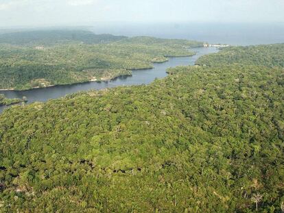 Vista da reserva mineral Renca na Amazônia.