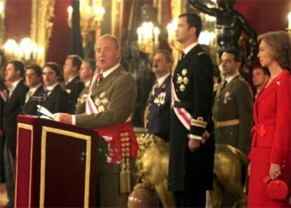 El Rey, durante su discurso con motivo de la Pascua Militar