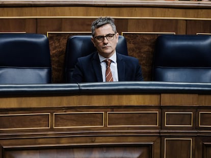 El ministro de Presidencia, Félix Bolaños en el Congreso.