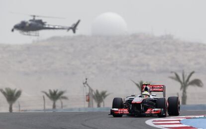 El piloto mejicano de McLaren Sergio Perez en Bahréin.