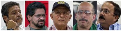 Cinco de los guerrilleros que serán interlocutores de las FARC.