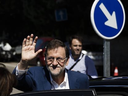 O líder do PP, Mariano Rajoy, neste domingo.