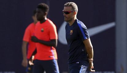 Luis Enrique, en la ciudad deportiva del Bar&ccedil;a. 