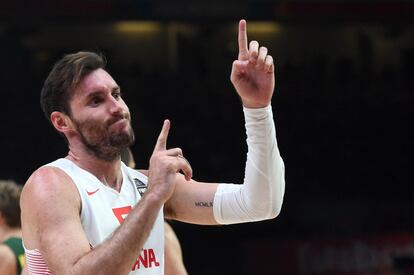 Rudy Fernandez gesticula durante el partido