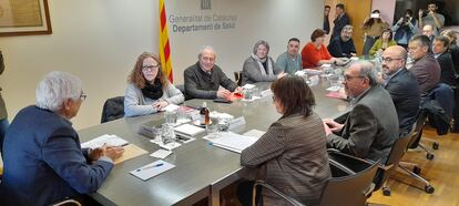 El conseller de Salut va presidir la reunió amb les patronals i els representants de CCOO, la UGT i el sindicat SATSE.