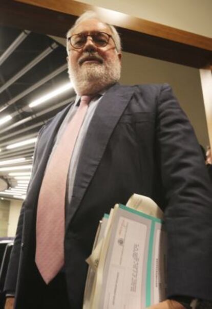 Miguel Arias Cañete, el viernes 11 de abril tras el Consejo de Ministros.