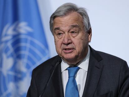 António Guterres, en la sesión de apertura de la Conferencia sobre los Océanos de la ONU, que comenzó hoy en Lisboa.