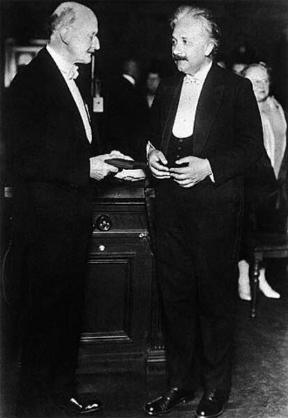 Max Planck y Albert Einstein, en Berlín en 1930.