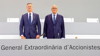 El presidente del Sabadell, Josep Oliu, y el CEO, César González Bueno.