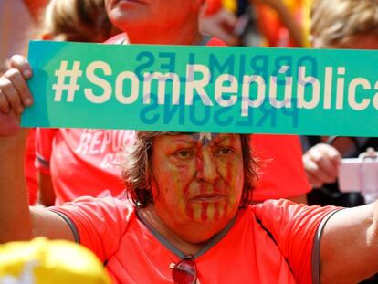 Manifestación independentista en Barcelona con motivo de La Diada.