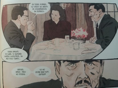 Viñetas en las que aparece Otto Skorzeny en la adaptación al cómic de 'Los pacientes del doctor García'.