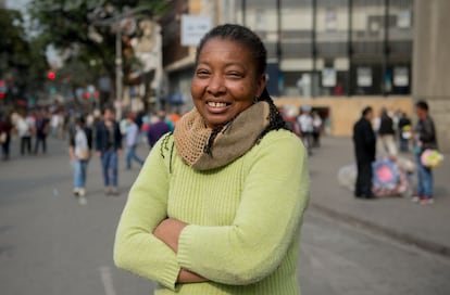 Lina Caro en el centro de Bogot&aacute;.