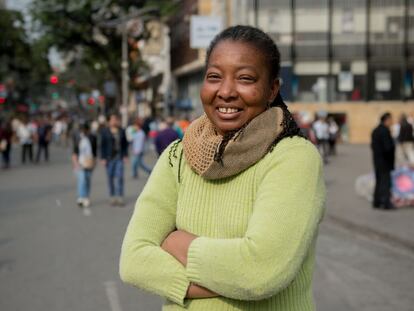 Lina Caro en el centro de Bogot&aacute;.