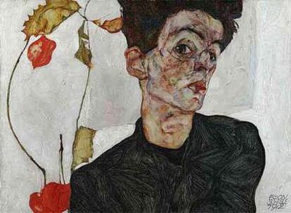 <i>Autorretrato con linterna china</i> (1912), de Egon Schiele.