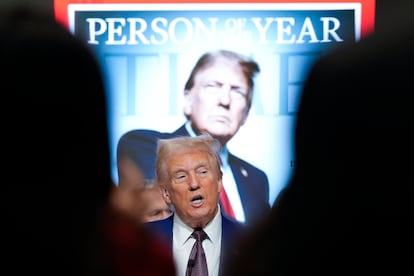 Donald Trump durante un evento de la revista Time, el 12 de diciembre de 2024.