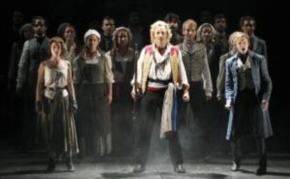 Imagen del pase gráfico del musical "Los miserables", de Victor Hugo, en Barcelona. EFE/Archivo