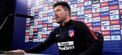 Simeone, en rueda de prensa.