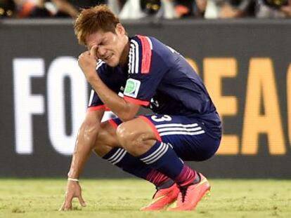 Yoshito Okubo se lamenta del 0-0 al finalizar el encuentro