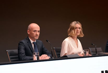 Marta Ortega en la junta general de accionistas de 2022.