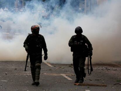 Protestos da oposi&ccedil;&atilde;o venezuelana, s&aacute;bado em Caracas.